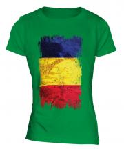 Romania Grunge Flag Ladies T-Shirt