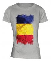 Romania Grunge Flag Ladies T-Shirt