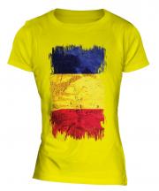 Romania Grunge Flag Ladies T-Shirt