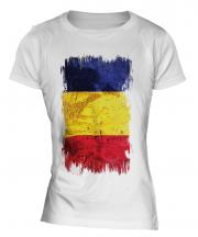 Romania Grunge Flag Ladies T-Shirt