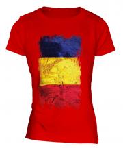 Romania Grunge Flag Ladies T-Shirt