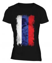 Russia Grunge Flag Ladies T-Shirt