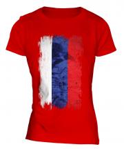 Russia Grunge Flag Ladies T-Shirt