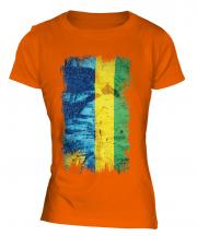 Rwanda Grunge Flag Ladies T-Shirt