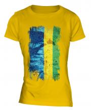 Rwanda Grunge Flag Ladies T-Shirt