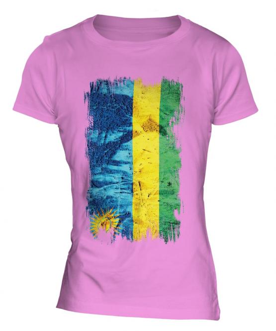 Rwanda Grunge Flag Ladies T-Shirt