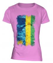 Rwanda Grunge Flag Ladies T-Shirt