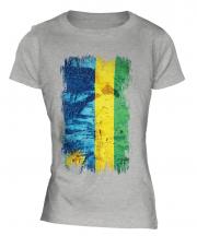 Rwanda Grunge Flag Ladies T-Shirt