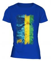 Rwanda Grunge Flag Ladies T-Shirt