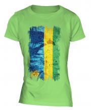 Rwanda Grunge Flag Ladies T-Shirt