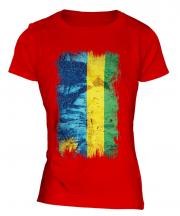 Rwanda Grunge Flag Ladies T-Shirt