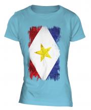 Saba Grunge Flag Ladies T-Shirt