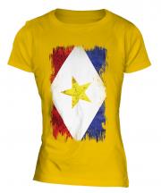 Saba Grunge Flag Ladies T-Shirt