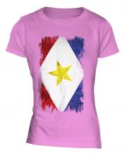 Saba Grunge Flag Ladies T-Shirt