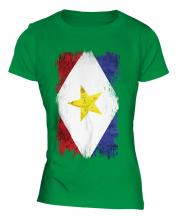 Saba Grunge Flag Ladies T-Shirt