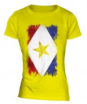 Saba Grunge Flag Ladies T-Shirt