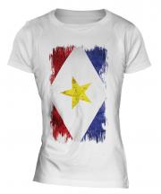 Saba Grunge Flag Ladies T-Shirt