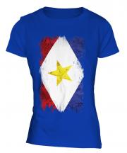 Saba Grunge Flag Ladies T-Shirt