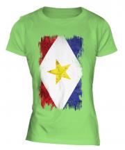Saba Grunge Flag Ladies T-Shirt