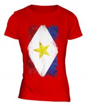 Saba Grunge Flag Ladies T-Shirt