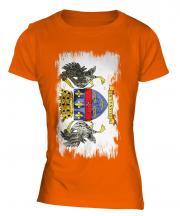 Saint Barthelemy Grunge Flag Ladies T-Shirt