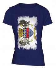 Saint Barthelemy Grunge Flag Ladies T-Shirt