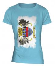 Saint Barthelemy Grunge Flag Ladies T-Shirt