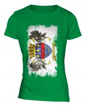 Saint Barthelemy Grunge Flag Ladies T-Shirt