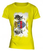 Saint Barthelemy Grunge Flag Ladies T-Shirt