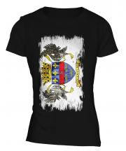 Saint Barthelemy Grunge Flag Ladies T-Shirt