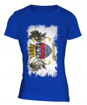 Saint Barthelemy Grunge Flag Ladies T-Shirt