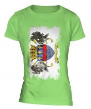 Saint Barthelemy Grunge Flag Ladies T-Shirt