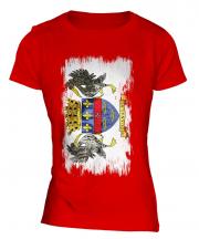 Saint Barthelemy Grunge Flag Ladies T-Shirt