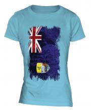 Saint Helena Grunge Flag Ladies T-Shirt