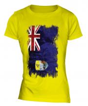 Saint Helena Grunge Flag Ladies T-Shirt