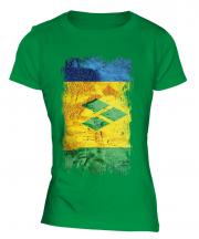 Saint Vincents And The Grenadines Grunge Flag Ladies T-Shirt