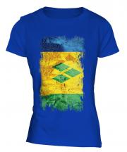 Saint Vincents And The Grenadines Grunge Flag Ladies T-Shirt