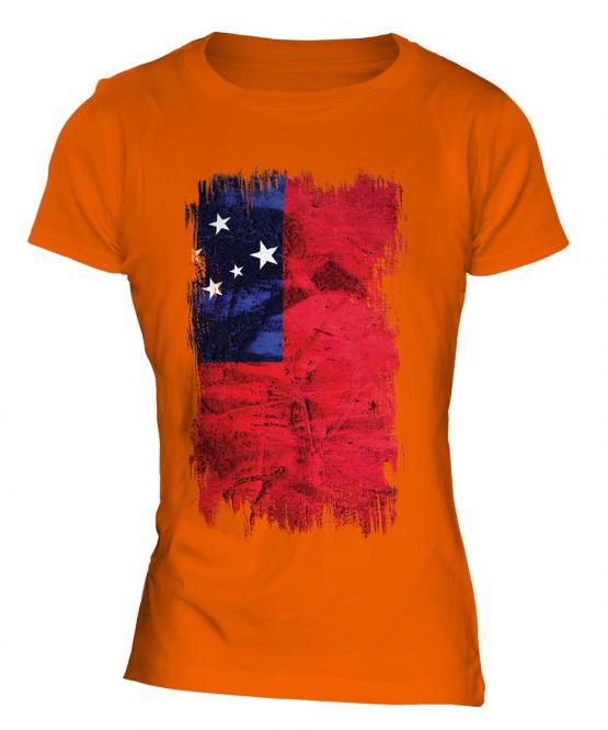 Samoa Grunge Flag Ladies T-Shirt
