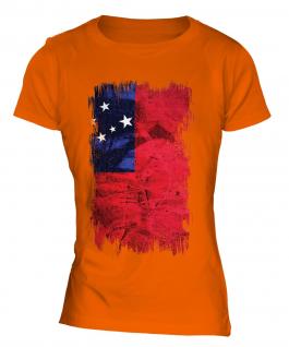 Samoa Grunge Flag Ladies T-Shirt