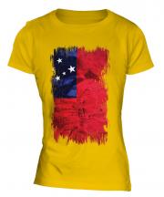 Samoa Grunge Flag Ladies T-Shirt