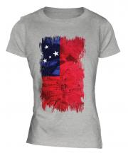 Samoa Grunge Flag Ladies T-Shirt