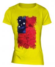 Samoa Grunge Flag Ladies T-Shirt