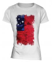 Samoa Grunge Flag Ladies T-Shirt