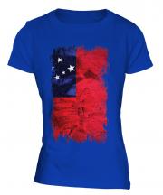 Samoa Grunge Flag Ladies T-Shirt