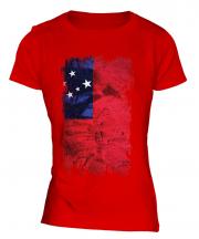 Samoa Grunge Flag Ladies T-Shirt