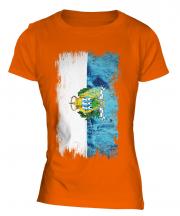 San Marino Grunge Flag Ladies T-Shirt