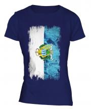 San Marino Grunge Flag Ladies T-Shirt