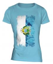 San Marino Grunge Flag Ladies T-Shirt