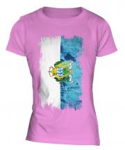 San Marino Grunge Flag Ladies T-Shirt