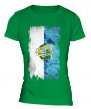 San Marino Grunge Flag Ladies T-Shirt